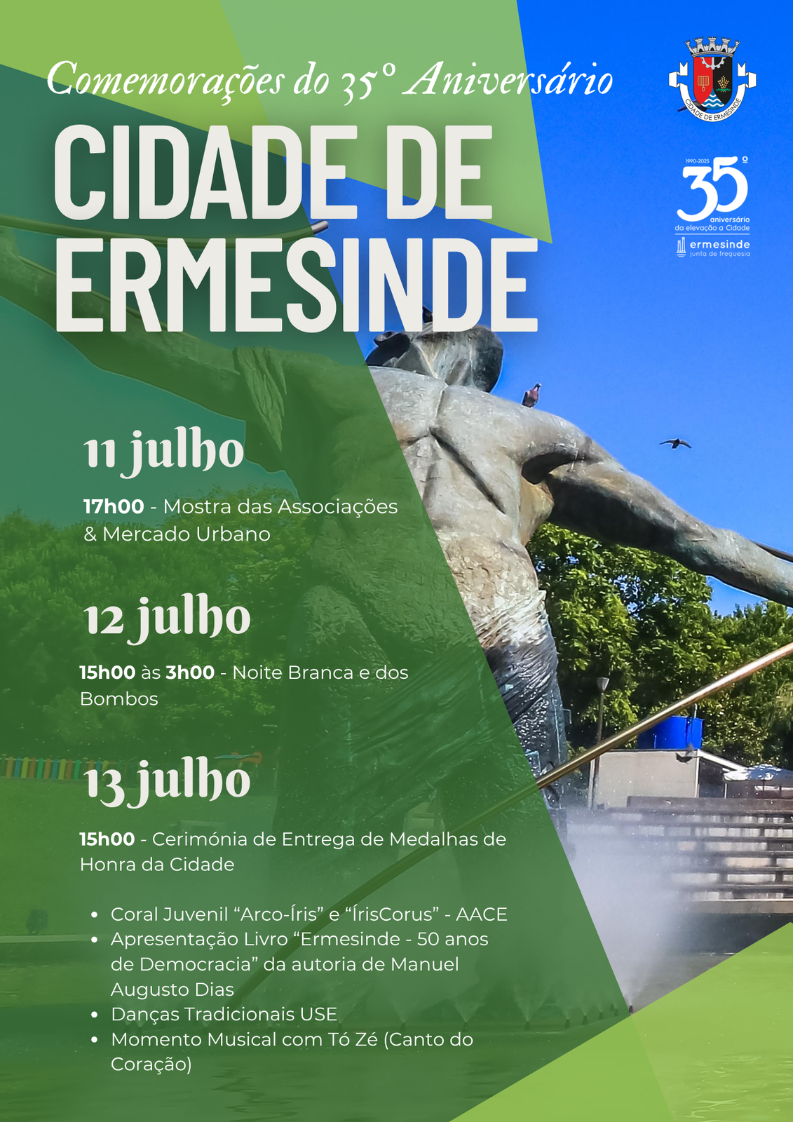 Ermesinde celebra 35 anos da Elevação a Cidade com três dias de festa e cultura 