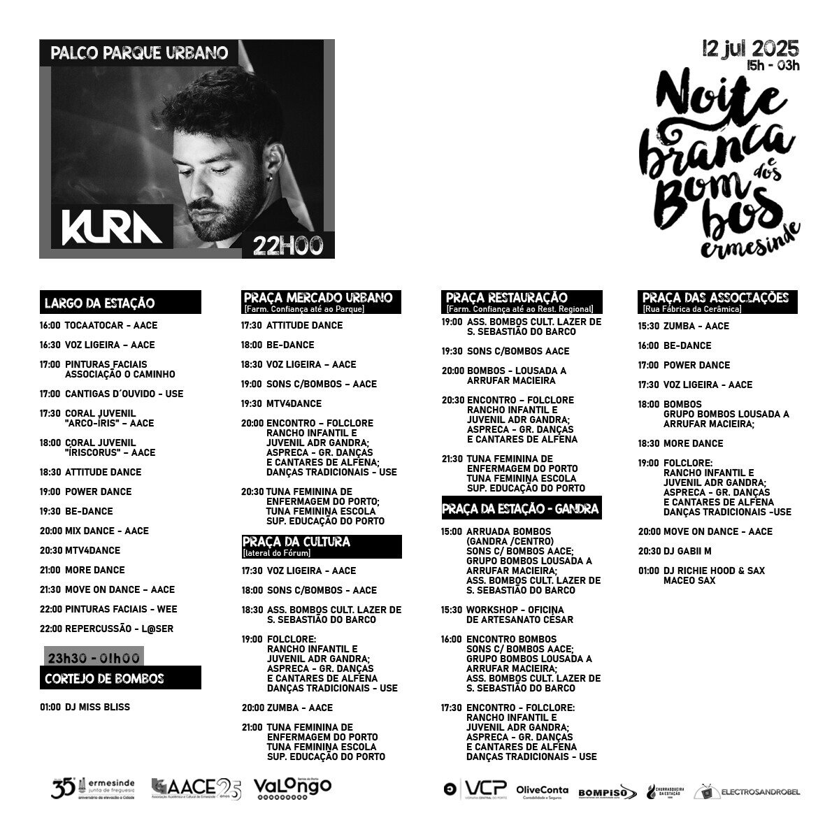 NOITE BRANCA E DOS BOMBOS'25 | CARTAZ OFICIAL 